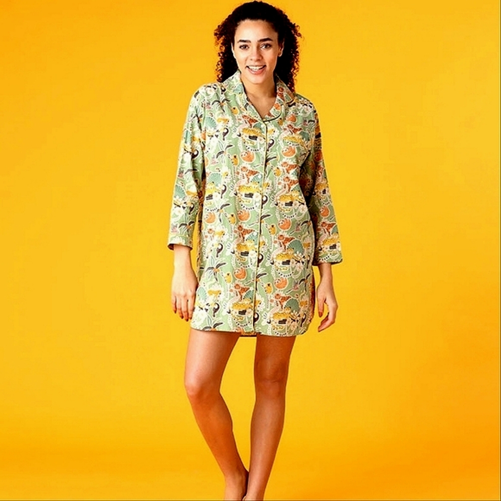 Mahogany Nightshirt M Pajamas Tropical Jungle